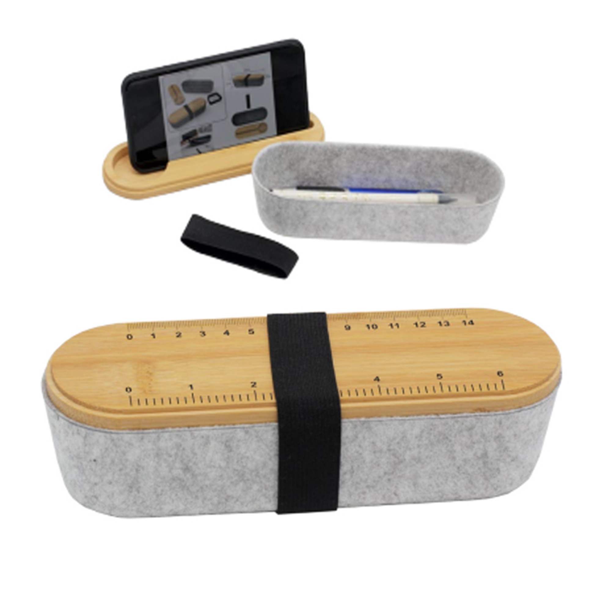 Felt Box With Bamboo Lid Image