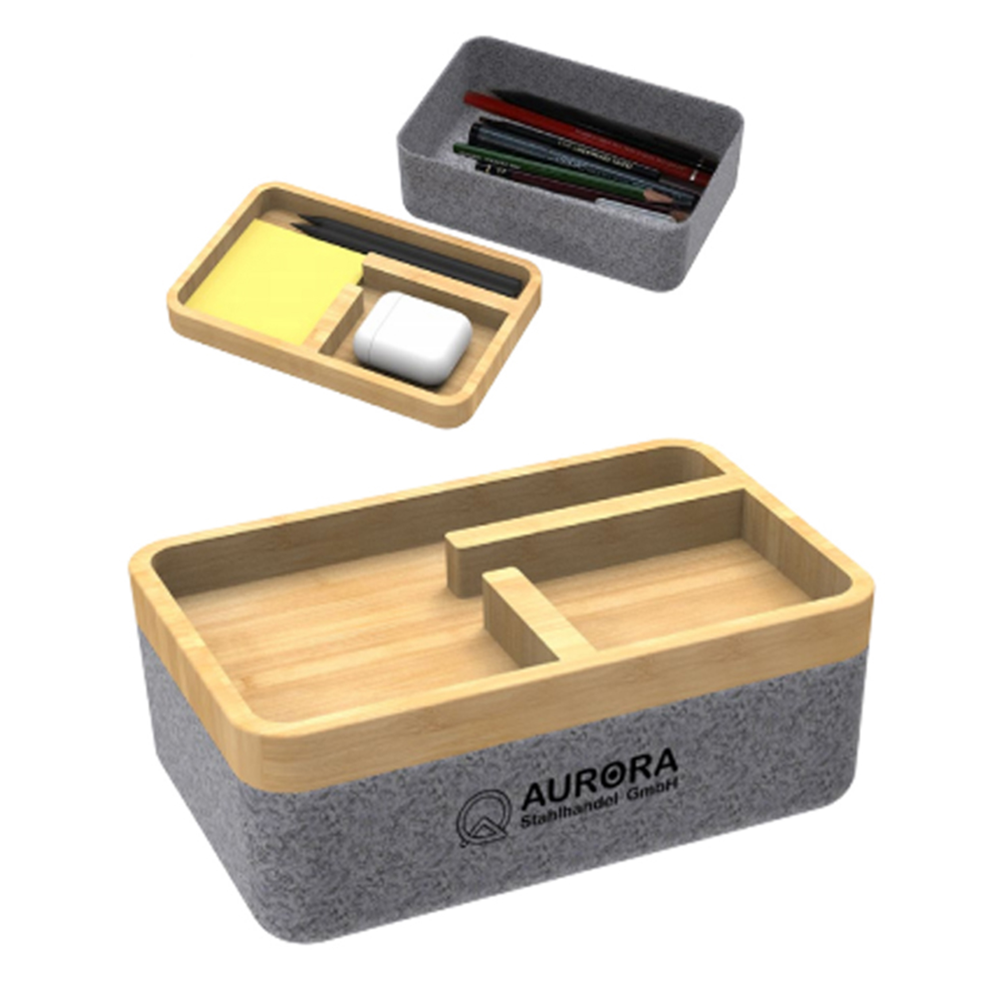 Felt Box With Bamboo Lid Image